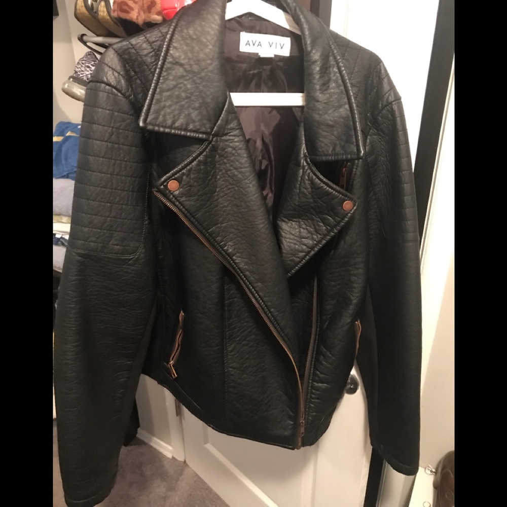 Ava and Viv faux leather Moto jacket